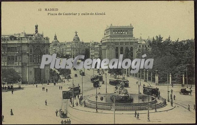 Plaza de castelar y calle de alcalá en madrid