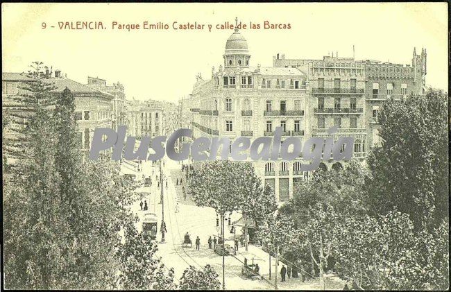 Parque emilio castelar y calle de las barcas en valencia