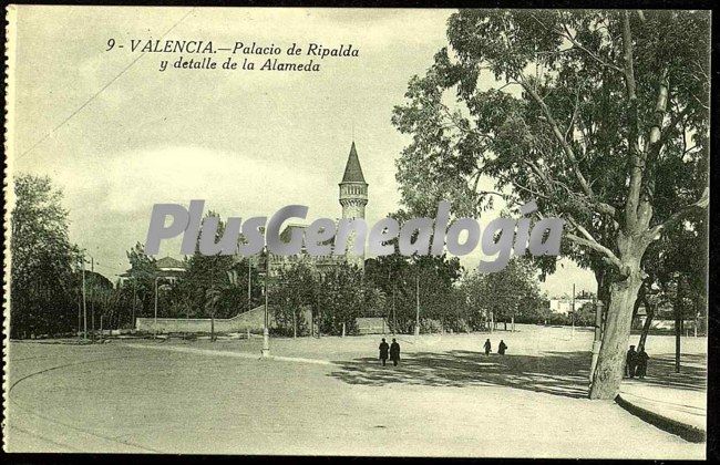 Palacio de ripalda y detalle de la alameda de valencia