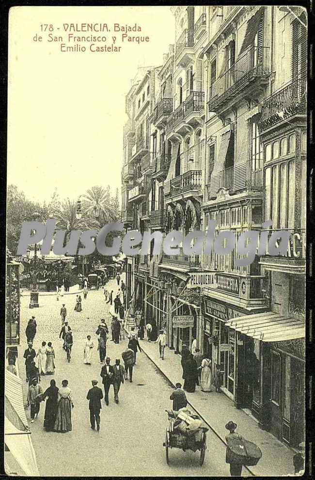 Bajada de san francisco y parque de emilio castelar de valencia