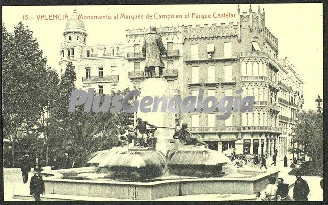 Monumento al marqués de campo en el parque castelar de valencia