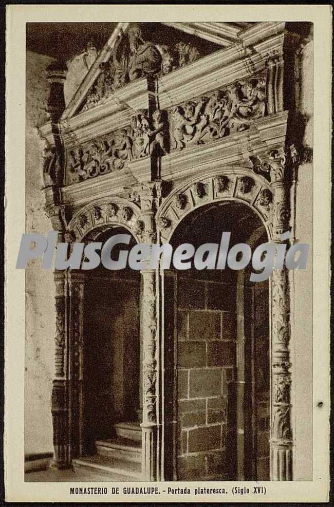 Monasterio de guadalupe, portada plateresca, guadalupe (cáceres)