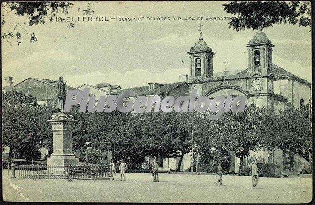 Iglesia de dolores y plaza,el ferrol (la coruña)