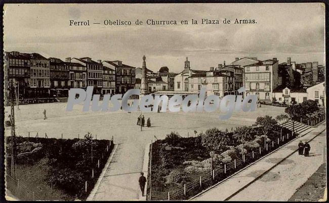 Obelisco de churruca en la plaza de armas, el ferrol (la coruña)