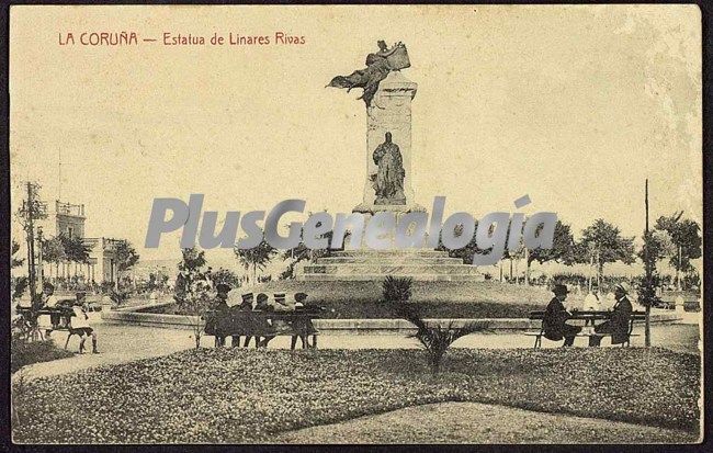 Estatua de linares rivas en la coruña