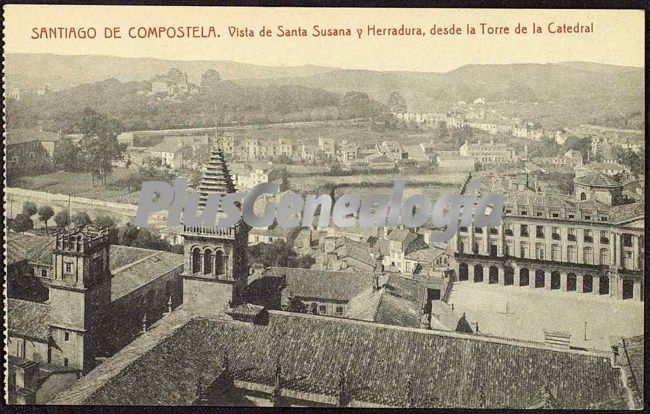 Vista de santa susana y herradura, desde la torre de la catedral de santiago de compostela