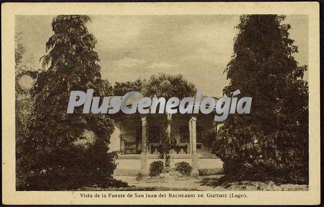 Vista de la fuente de san juan del balneario, guitiriz (lugo)