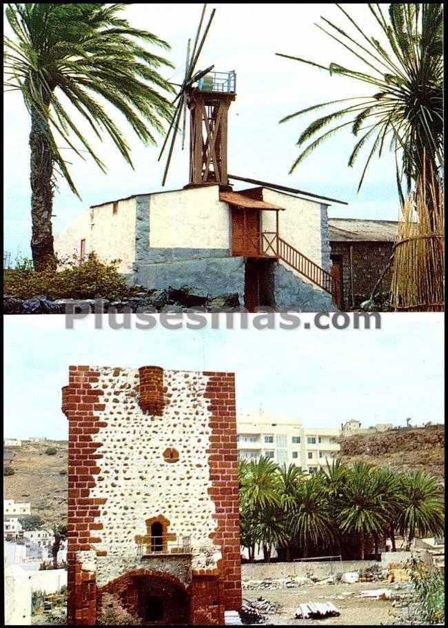 Torre del conde y molino de viento en san sebastián de la gomera (tenerife)