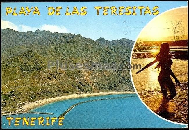 Vista aérea de la playa de las teresitas (santa cruz de tenerife)