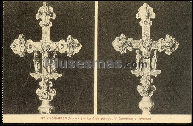 La cruz parroquial (anverso y reverso) en sorauren (navarra)