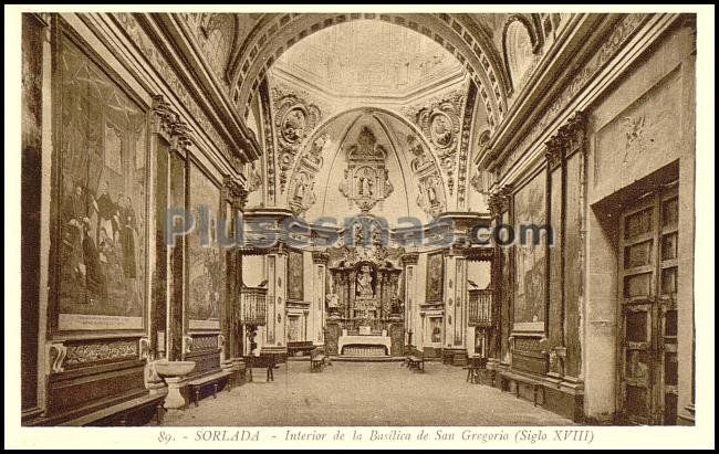 Interior de la basilica de san gregorio (siglo xviii) en sorlada (navarra)