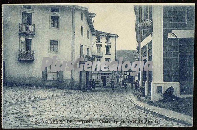 Visata del pueblo y hotel alcorta. cestona (guipuzcoa)