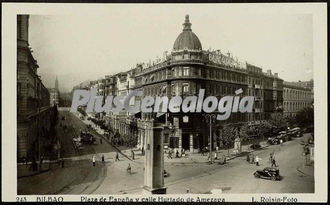 Plaza de españa y calle hurtado de amezaga de bilbao