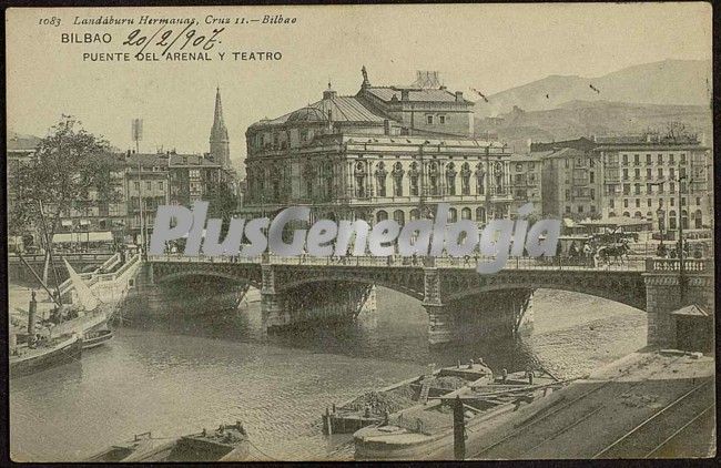 Puente del arenal y teatro de bilbao