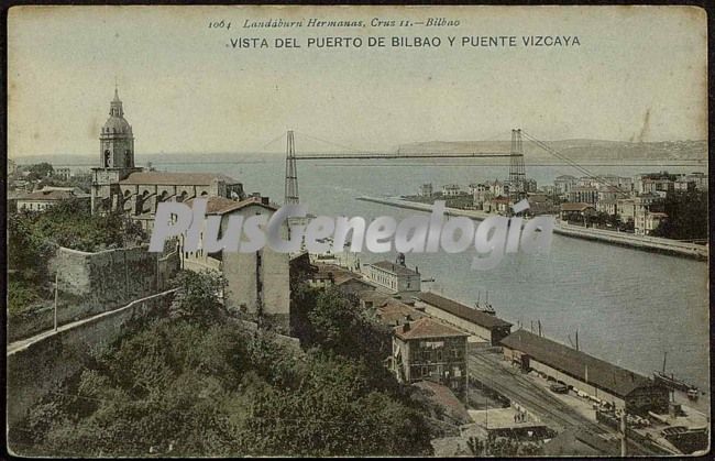 Vista del puerto de bilbao y puente vizcaya