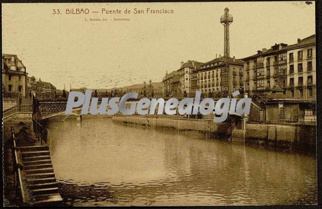 Puente de san francisco visto a pie de calle de bilbao