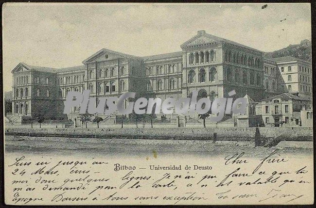 Postal dedicada de la universidad de deusto en bilbao