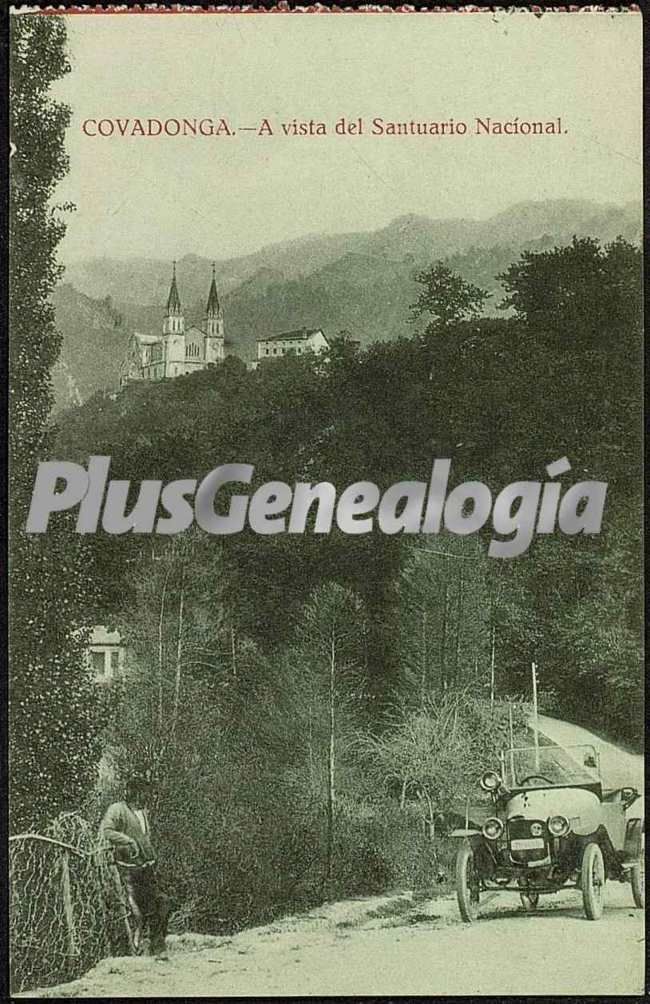 A vista del santuario nacional, covadonga (asturias)