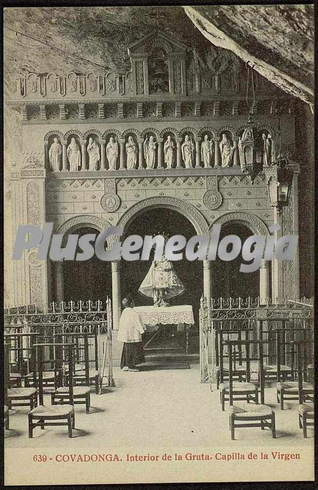 Interior de la gruta. capilla de la virgen, covadonga (asturias)