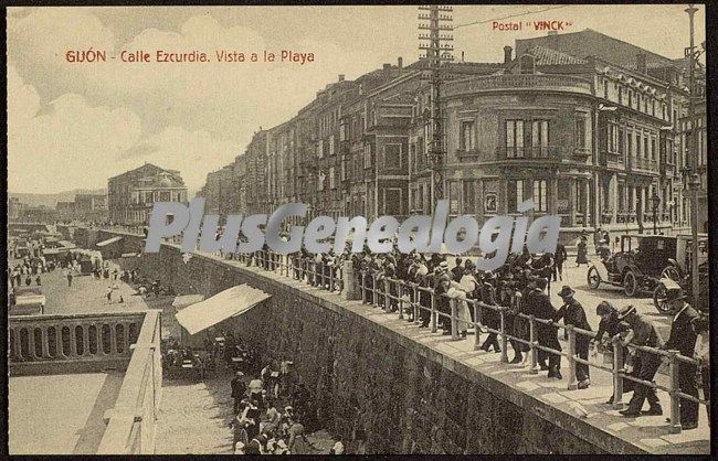 Calle ezcurdia.vista a la playa, gijón (asturias)