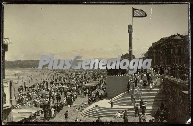 Vista general de la playa, gijón (asturias)