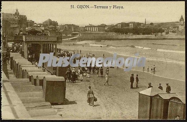 Playa de san lorenzo. la terraza, gijón (asturias)