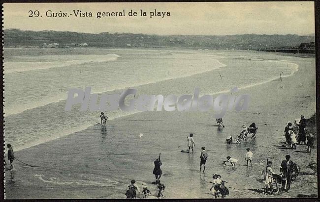 Vista general de la playa, gijón (asturias)