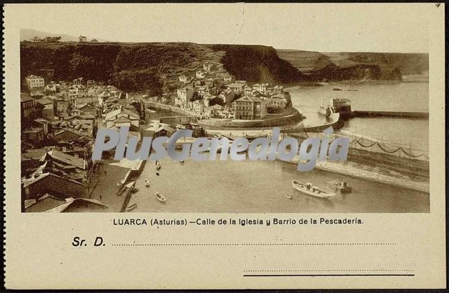 Calle de la iglesia y barrio de la pescadería, luarca (asturias)