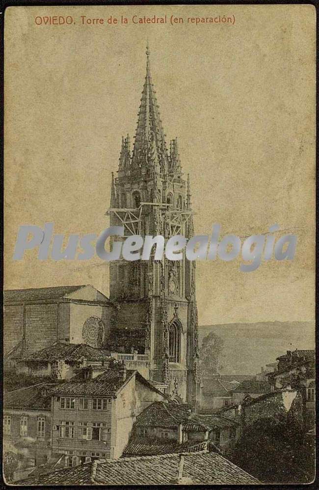 Torre de la catedral en reparación, oviedo (asturias)