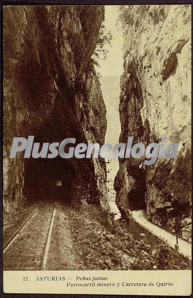 Peñas juntas, ferrocarril minero y carretera de quirós, oviedo (asturias)