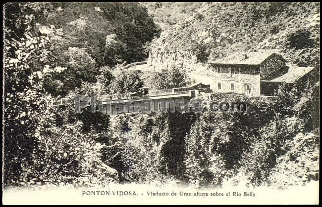 Ponton - vidosa. viaducto de gran altra sobre el río sella (asturias)