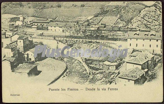 Vista desde la vía ferrea. puente los fierros, (asturias)