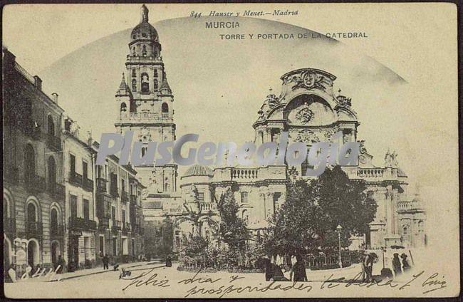 Torre y portada de la catedral, murcia