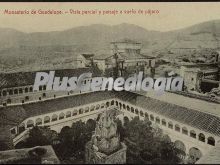 Monasterio de guadalupe a vista de pájaro, guadalupe (cáceres)