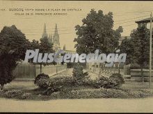 Vista de burgos desde la plaza de castilla. calle de d. francisco aparicio