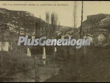 Vista de oña (burgos) y el monasterio vistos desde la carretera de briviesca