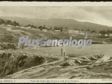 Presa del santo del olvido y vista de la pradera de la granja (segovia)