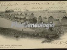 Postal dedicada del puente sobre el duero de toro (zamora)