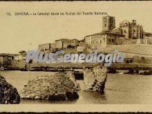 La catedral de zamora vista desde las ruinas del puente romano