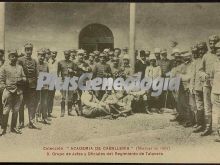 Grupo de jefes y oficiales del regimiento de talavera de la academia de caballería de valladolid