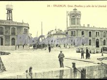 Muelles y calle de la libertad en el grao de valencia