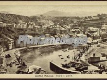 Muelle e iglesia, luarca (asturias)