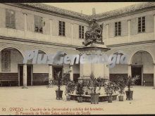 Claustro de la universidad y estatua del fundador. d. fernando de valdes salas. arzobispo de sevilla, oviedo (asturias)