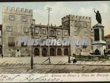 Estatua de pelayo y plaza del marques, gijón (asturias)