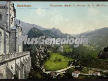 Panorama desde la terraza de la basilica, covadonga (asturias)