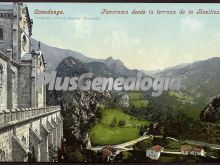 Panorama desde la terraza de la basilica, covadonga (asturias)