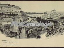 Vista alejada del puente de alcántara de toledo