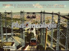 Cumbre del Tibidabo: Ferrocarril aéreo. Paso sobre el Funicular en Barcelona