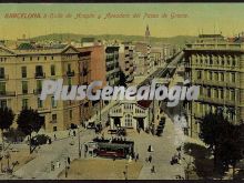 Calle de Aragón y Apeadero del Paseo de Gracia en Barcelona