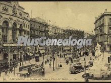 Rambla del centro y Plaza del Teatro de Barcelona